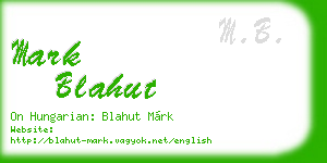 mark blahut business card